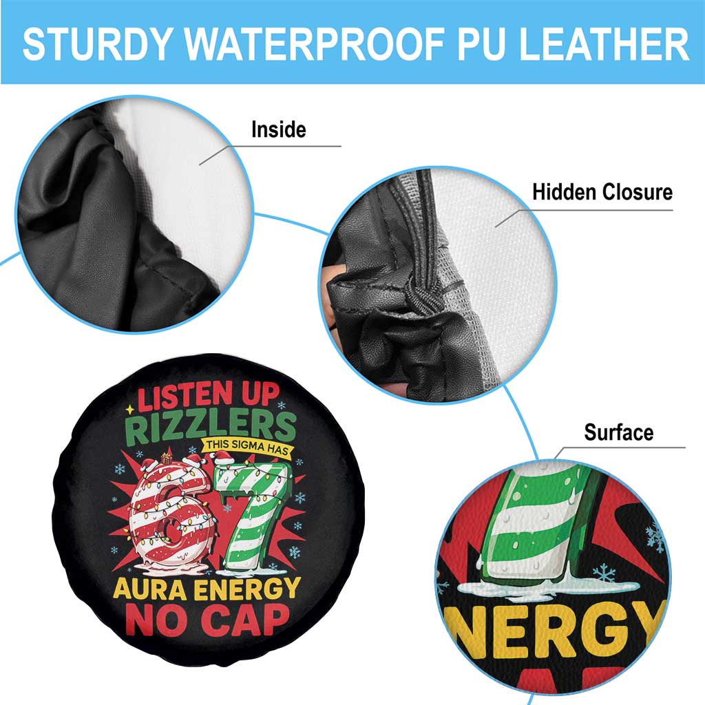 Funny Christmas 67 Meme Spare Tire Cover Listen Up Rizzlers This Sigma Has 67 Aura Energy No Cap - Wonder Print Shop