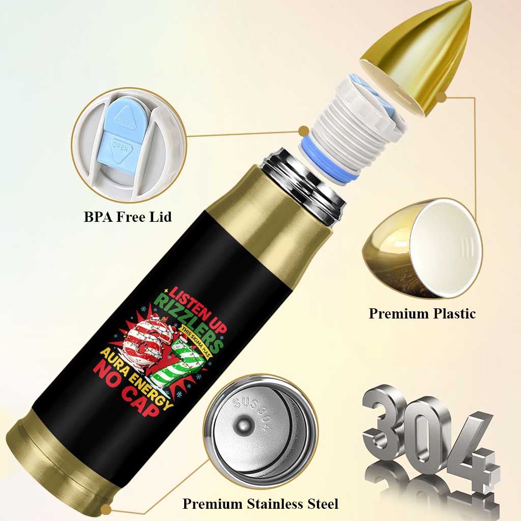 Funny Christmas 67 Meme Bullet Tumbler Listen Up Rizzlers This Sigma Has 67 Aura Energy No Cap - Wonder Print Shop