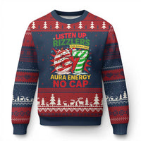 Funny Xmas 67 Meme Ugly Christmas Sweater Listen Up Rizzlers This Sigma Has 67 Aura Energy No Cap - Wonder Print Shop