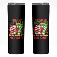 Funny Christmas 67 Meme Skinny Tumbler Listen Up Rizzlers This Sigma Has 67 Aura Energy No Cap - Wonder Print Shop