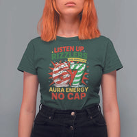Funny Christmas 67 Meme T Shirt For Women Listen Up Rizzlers This Sigma Has 67 Aura Energy No Cap - Wonder Print Shop