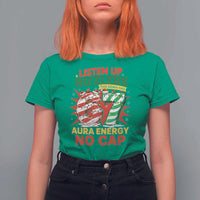 Funny Christmas 67 Meme T Shirt For Women Listen Up Rizzlers This Sigma Has 67 Aura Energy No Cap - Wonder Print Shop