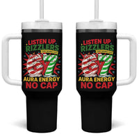 Funny Christmas 67 Meme Tumbler With Handle Listen Up Rizzlers This Sigma Has 67 Aura Energy No Cap - Wonder Print Shop