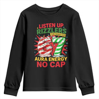 Funny Christmas 67 Meme Youth Sweatshirt Listen Up Rizzlers This Sigma Has 67 Aura Energy No Cap - Wonder Print Shop