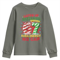 Funny Christmas 67 Meme Youth Sweatshirt Listen Up Rizzlers This Sigma Has 67 Aura Energy No Cap - Wonder Print Shop