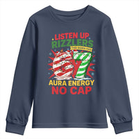 Funny Christmas 67 Meme Youth Sweatshirt Listen Up Rizzlers This Sigma Has 67 Aura Energy No Cap - Wonder Print Shop