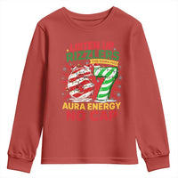 Funny Christmas 67 Meme Youth Sweatshirt Listen Up Rizzlers This Sigma Has 67 Aura Energy No Cap - Wonder Print Shop