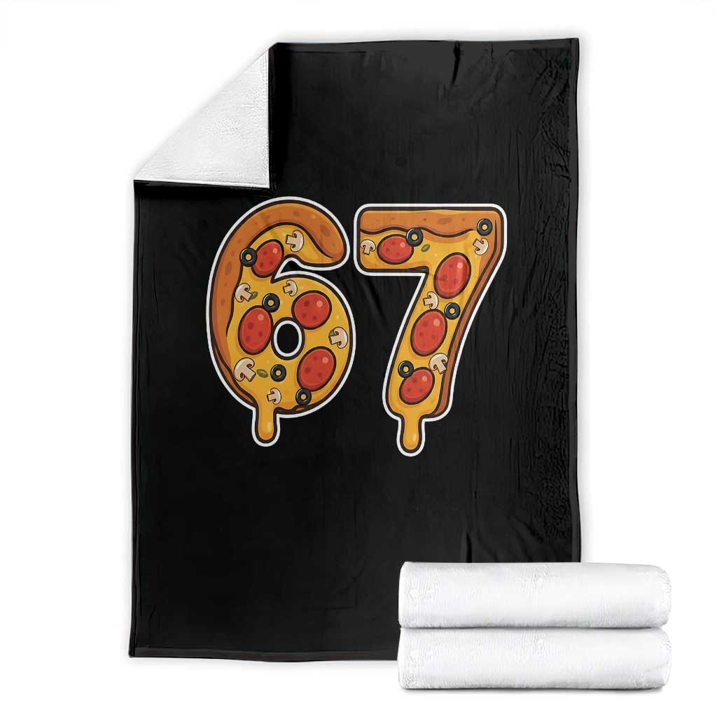 Funny 67 Pizza Lover Throw Blanket Six Seven Gen Alpha Slang - Wonder Print Shop