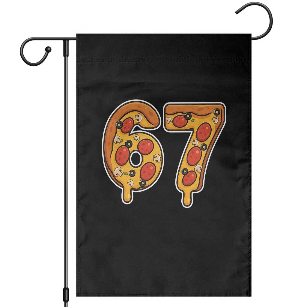 Funny 67 Pizza Lover Garden Flag Six Seven Gen Alpha Slang - Wonder Print Shop