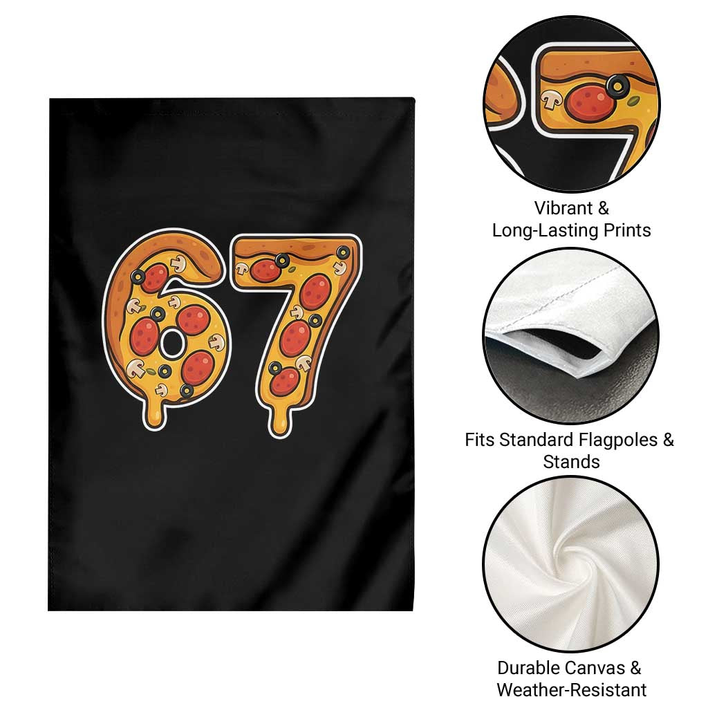 Funny 67 Pizza Lover Garden Flag Six Seven Gen Alpha Slang - Wonder Print Shop