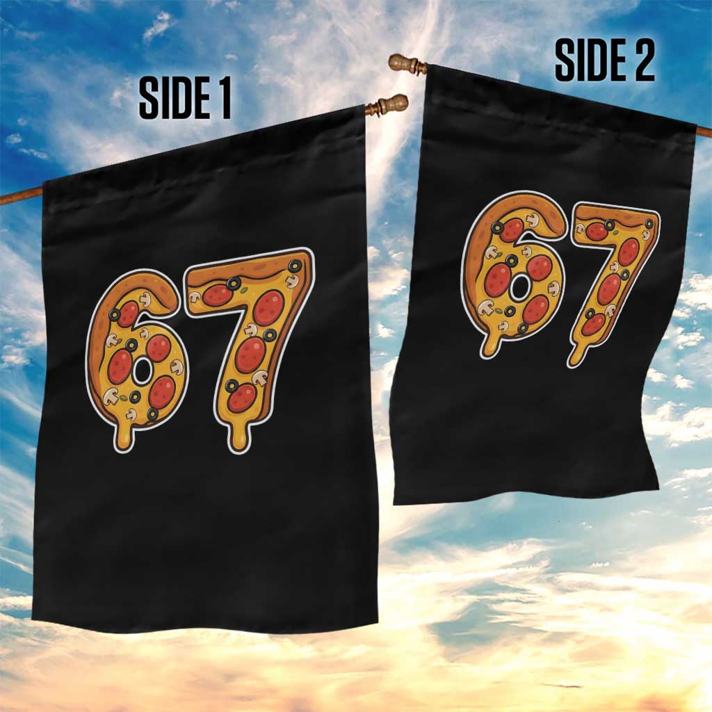 Funny 67 Pizza Lover Garden Flag Six Seven Gen Alpha Slang - Wonder Print Shop