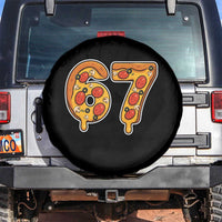 Funny 67 Pizza Lover Spare Tire Cover Six Seven Gen Alpha Slang - Wonder Print Shop