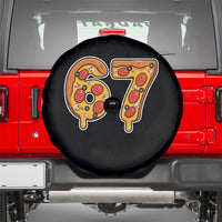 Funny 67 Pizza Lover Spare Tire Cover Six Seven Gen Alpha Slang - Wonder Print Shop