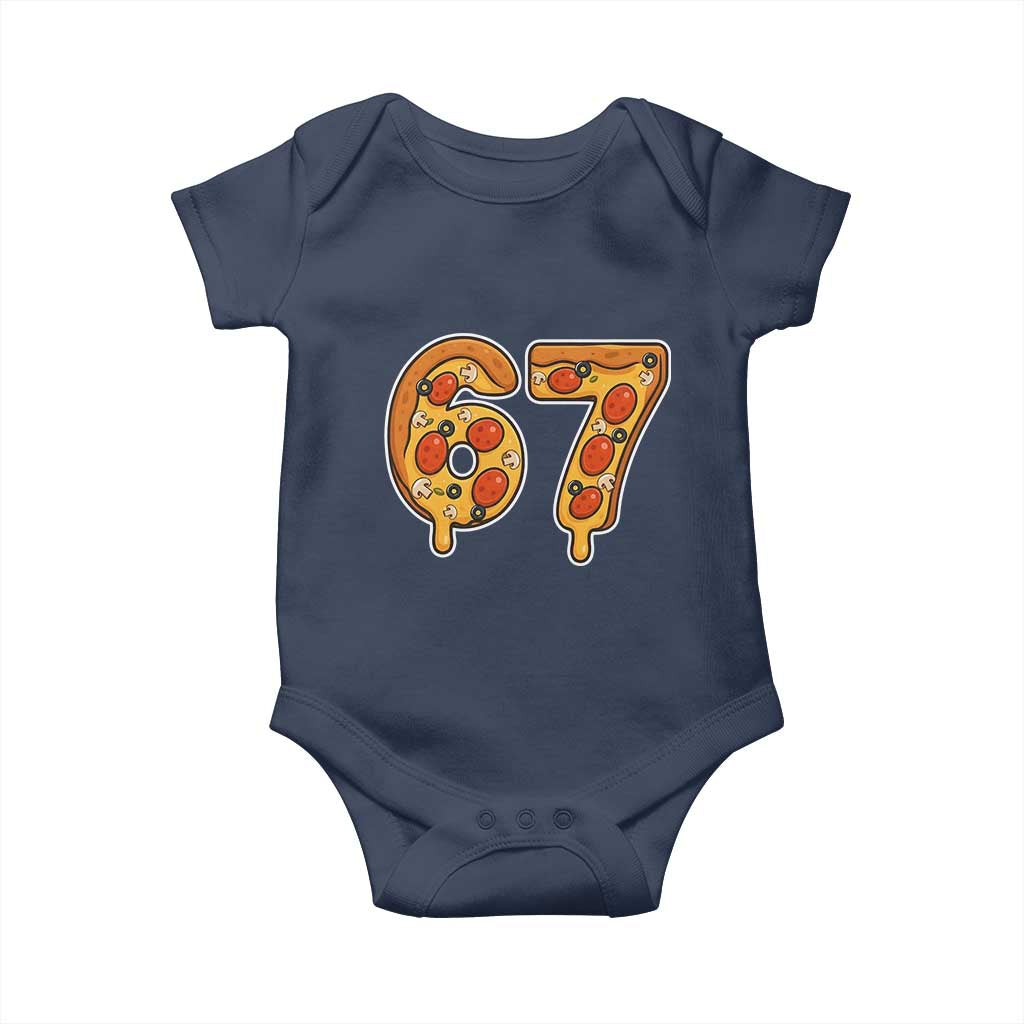 Funny 67 Pizza Lover Baby Onesie Six Seven Gen Alpha Slang - Wonder Print Shop