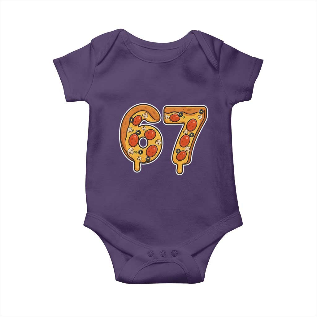 Funny 67 Pizza Lover Baby Onesie Six Seven Gen Alpha Slang - Wonder Print Shop
