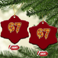 Funny 67 Pizza Lover Ceramic Ornament Six Seven Gen Alpha Slang - Wonder Print Shop