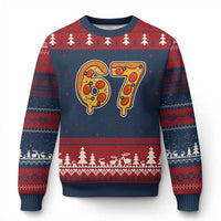 Funny 67 Pizza Lover Ugly Christmas Sweater Six Seven Gen Alpha Slang - Wonder Print Shop
