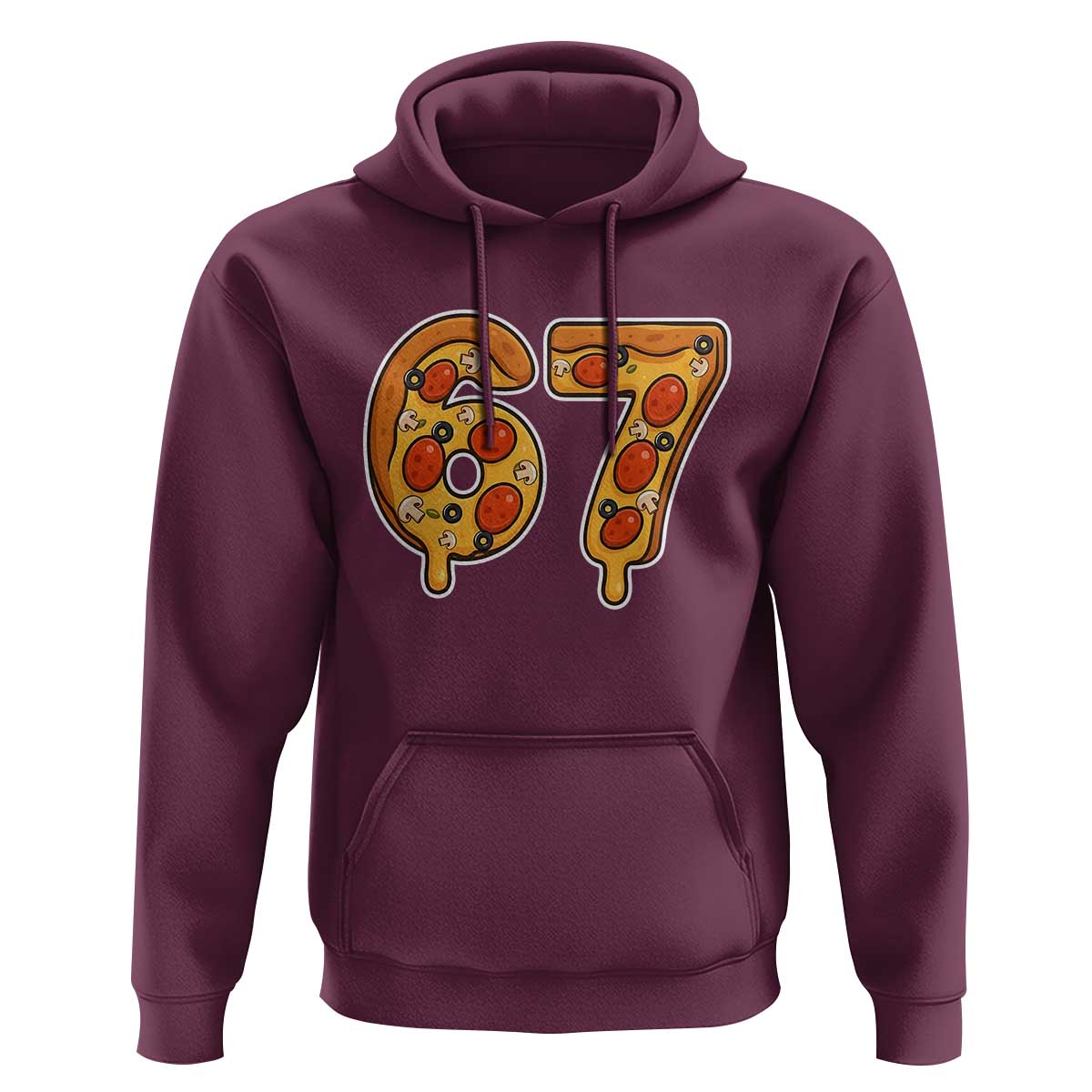 Funny 67 Pizza Lover Hoodie Six Seven Gen Alpha Slang - Wonder Print Shop