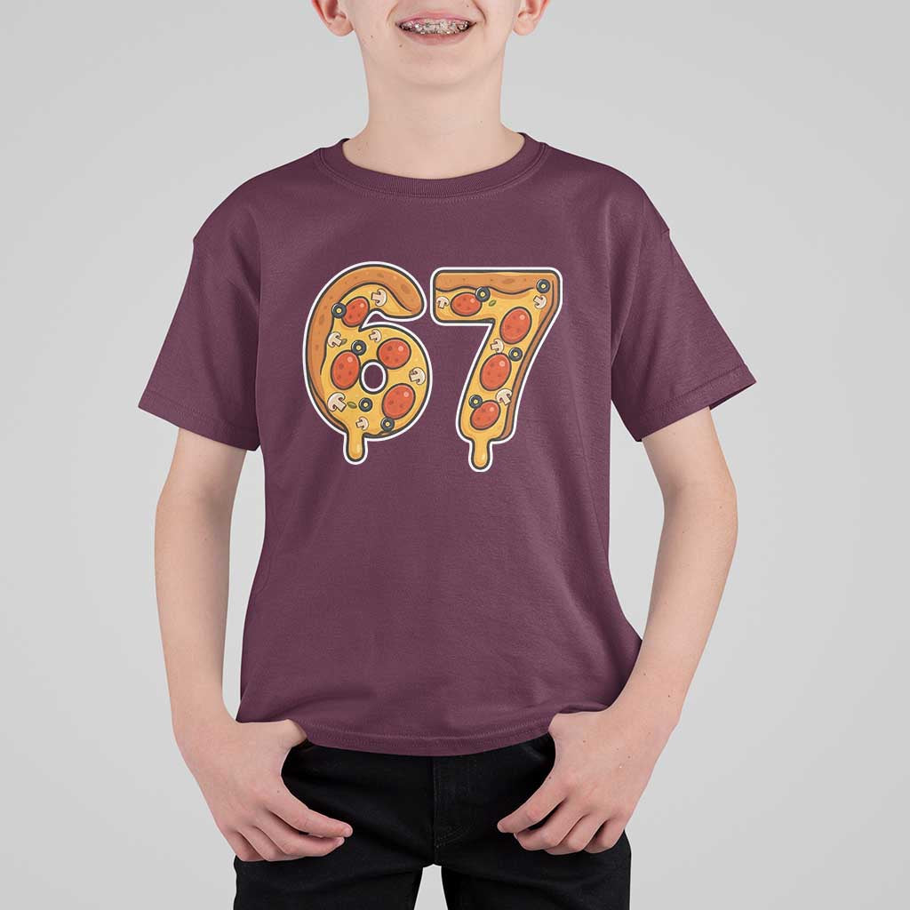 Funny 67 Pizza Lover T Shirt For Kid Six Seven Gen Alpha Slang - Wonder Print Shop