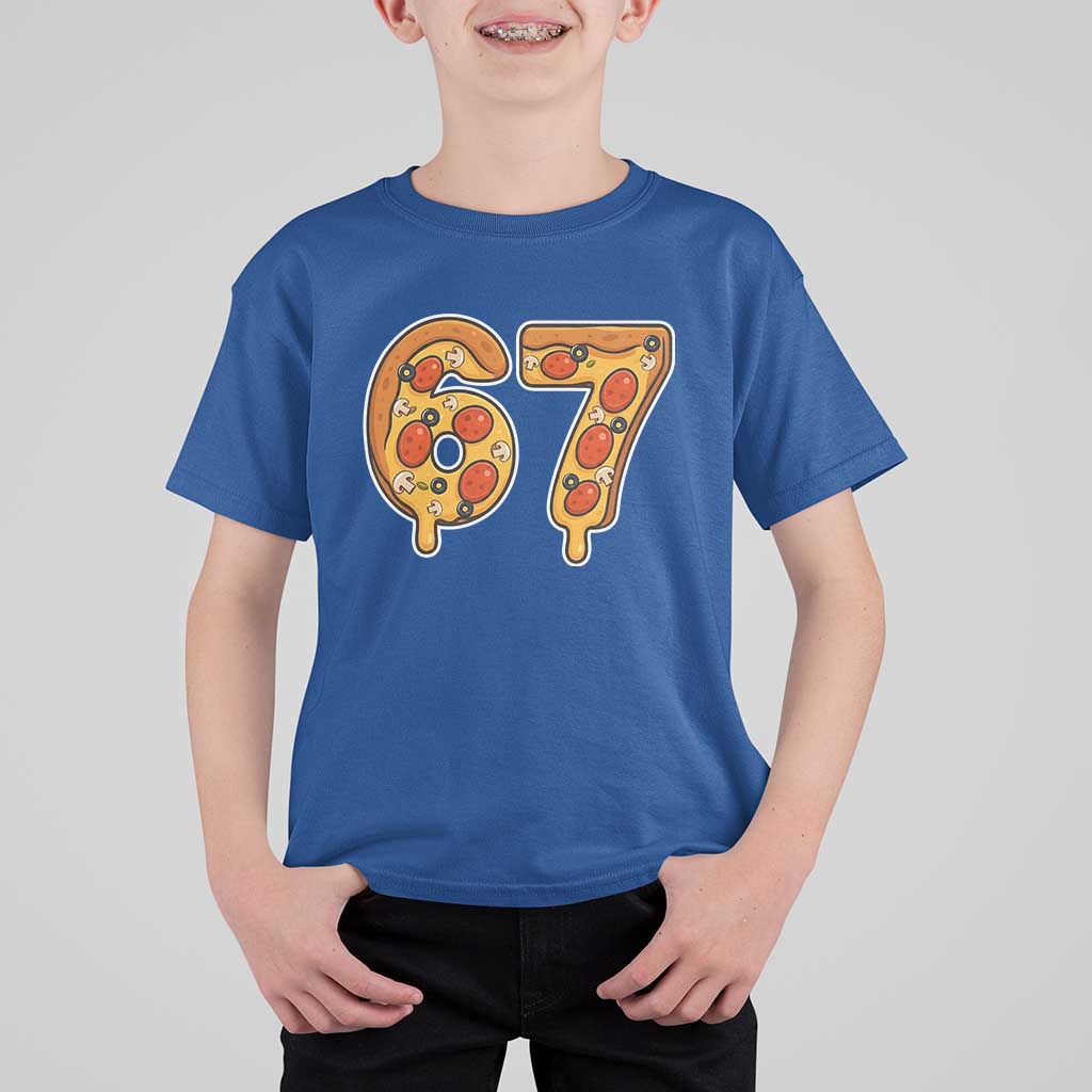 Funny 67 Pizza Lover T Shirt For Kid Six Seven Gen Alpha Slang - Wonder Print Shop