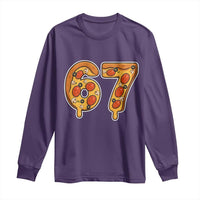 Funny 67 Pizza Lover Long Sleeve Shirt Six Seven Gen Alpha Slang - Wonder Print Shop