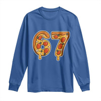 Funny 67 Pizza Lover Long Sleeve Shirt Six Seven Gen Alpha Slang - Wonder Print Shop
