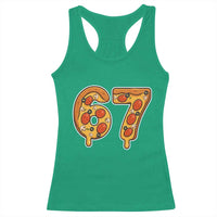 Funny 67 Pizza Lover Racerback Tank Top Six Seven Gen Alpha Slang - Wonder Print Shop