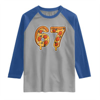 Funny 67 Pizza Lover Raglan Shirt Six Seven Gen Alpha Slang - Wonder Print Shop