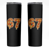Funny 67 Pizza Lover Skinny Tumbler Six Seven Gen Alpha Slang - Wonder Print Shop