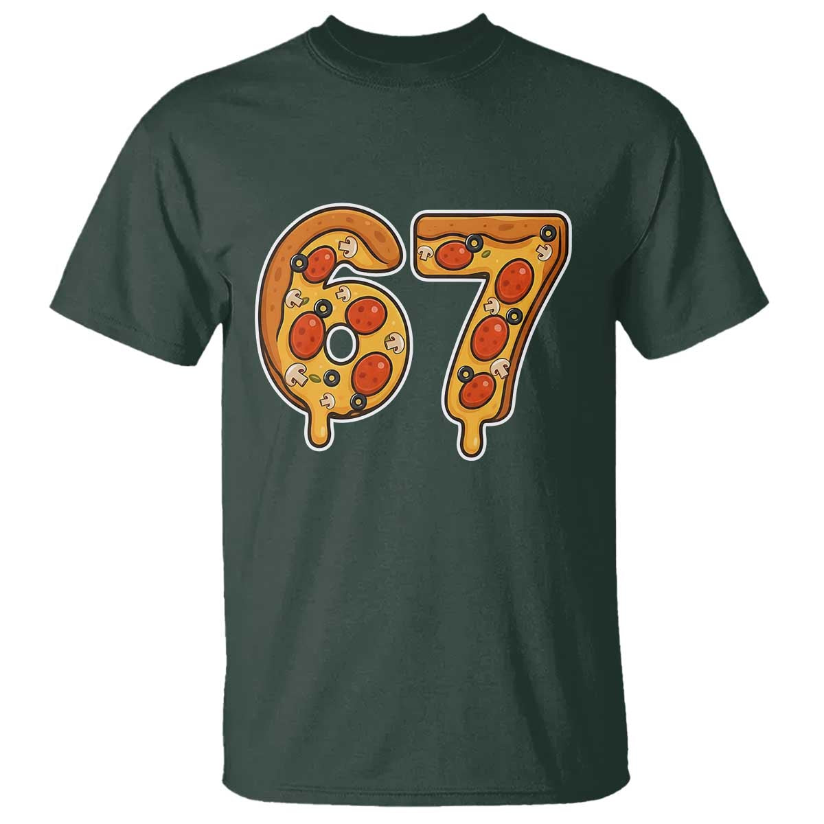 Funny 67 Pizza Lover T Shirt Six Seven Gen Alpha Slang - Wonder Print Shop