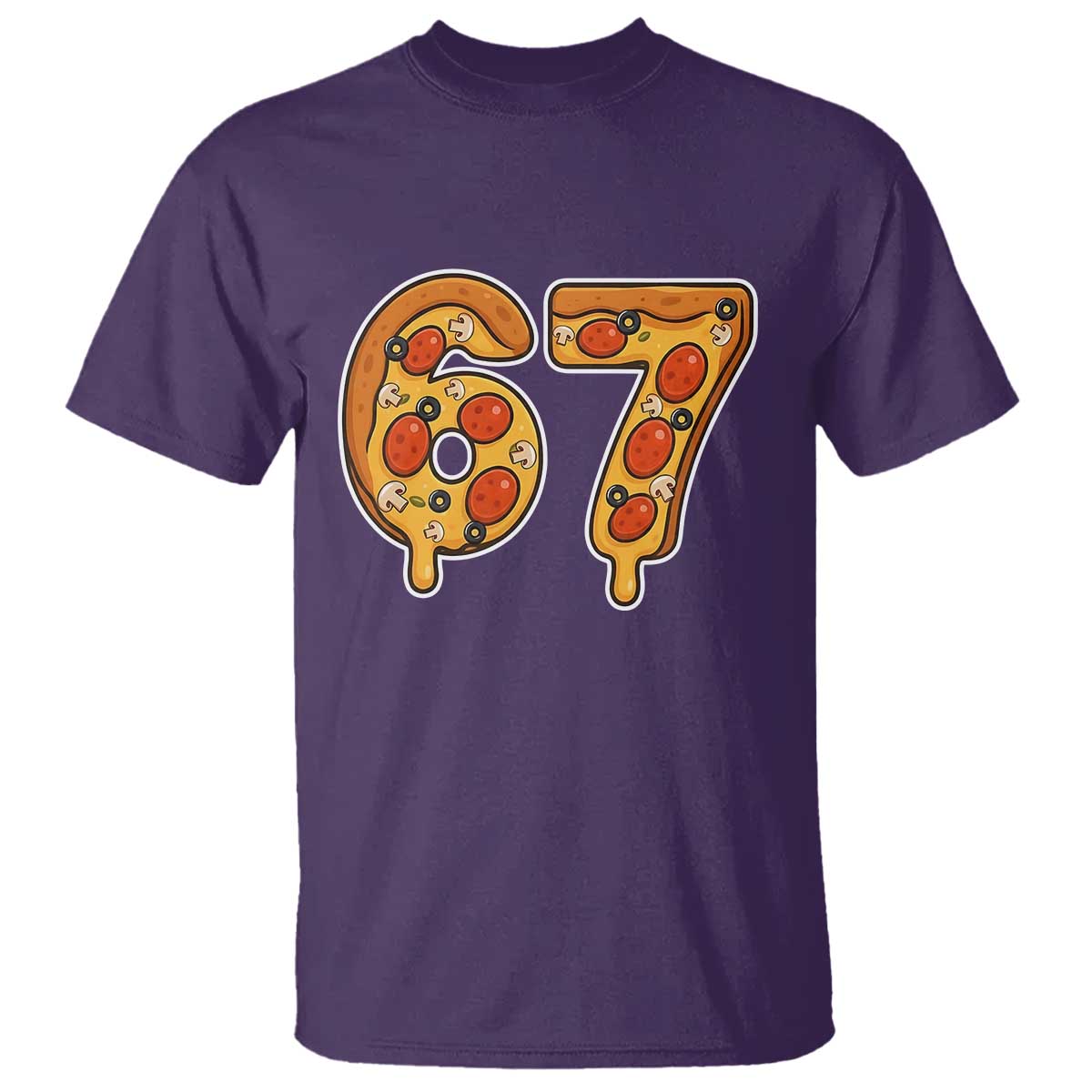 Funny 67 Pizza Lover T Shirt Six Seven Gen Alpha Slang - Wonder Print Shop