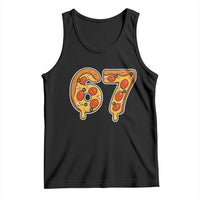 Funny 67 Pizza Lover Tank Top Six Seven Gen Alpha Slang - Wonder Print Shop