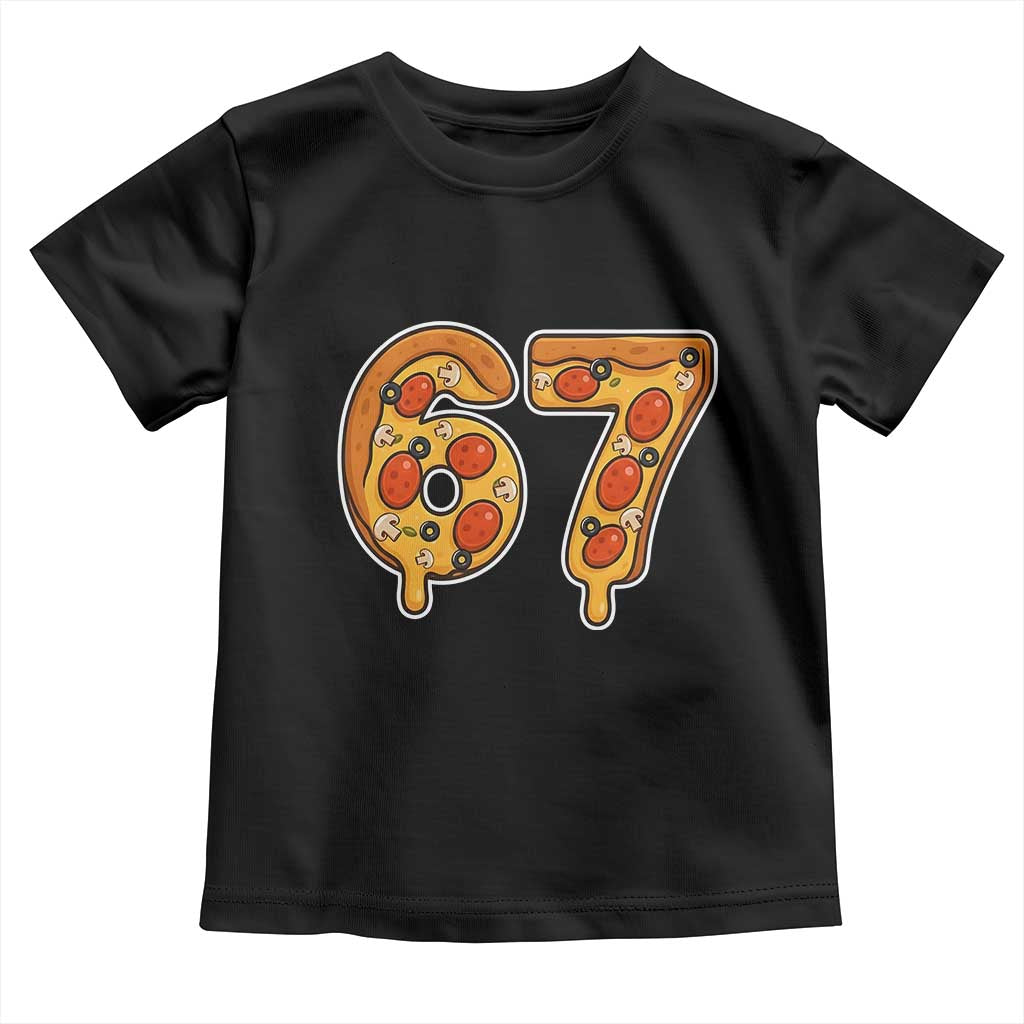 Funny 67 Pizza Lover Toddler T Shirt Six Seven Gen Alpha Slang - Wonder Print Shop