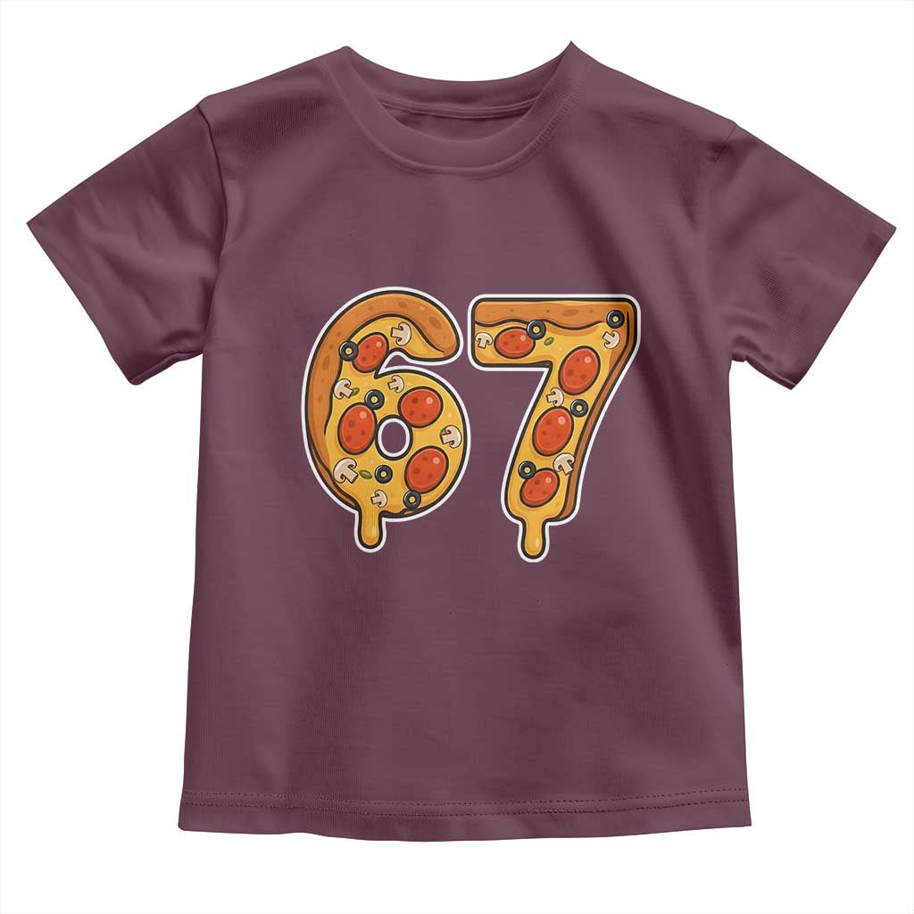 Funny 67 Pizza Lover Toddler T Shirt Six Seven Gen Alpha Slang - Wonder Print Shop