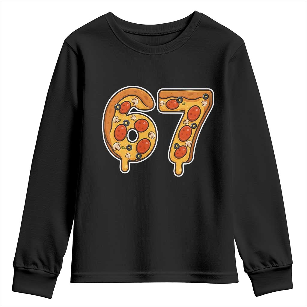 Funny 67 Pizza Lover Youth Sweatshirt Six Seven Gen Alpha Slang - Wonder Print Shop