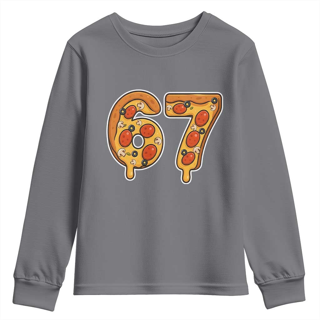Funny 67 Pizza Lover Youth Sweatshirt Six Seven Gen Alpha Slang - Wonder Print Shop