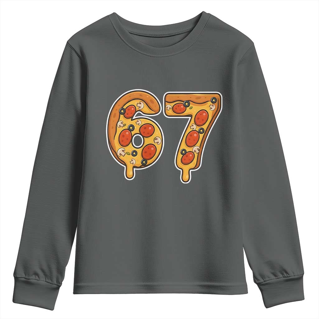 Funny 67 Pizza Lover Youth Sweatshirt Six Seven Gen Alpha Slang - Wonder Print Shop