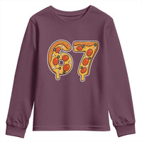 Funny 67 Pizza Lover Youth Sweatshirt Six Seven Gen Alpha Slang - Wonder Print Shop