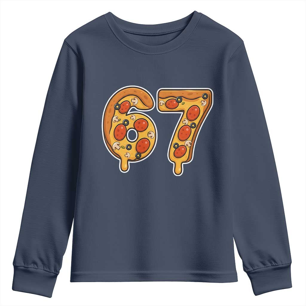Funny 67 Pizza Lover Youth Sweatshirt Six Seven Gen Alpha Slang - Wonder Print Shop