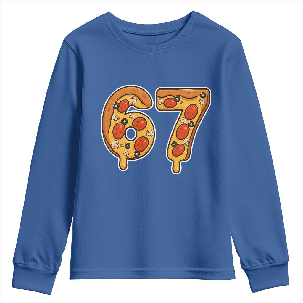 Funny 67 Pizza Lover Youth Sweatshirt Six Seven Gen Alpha Slang - Wonder Print Shop