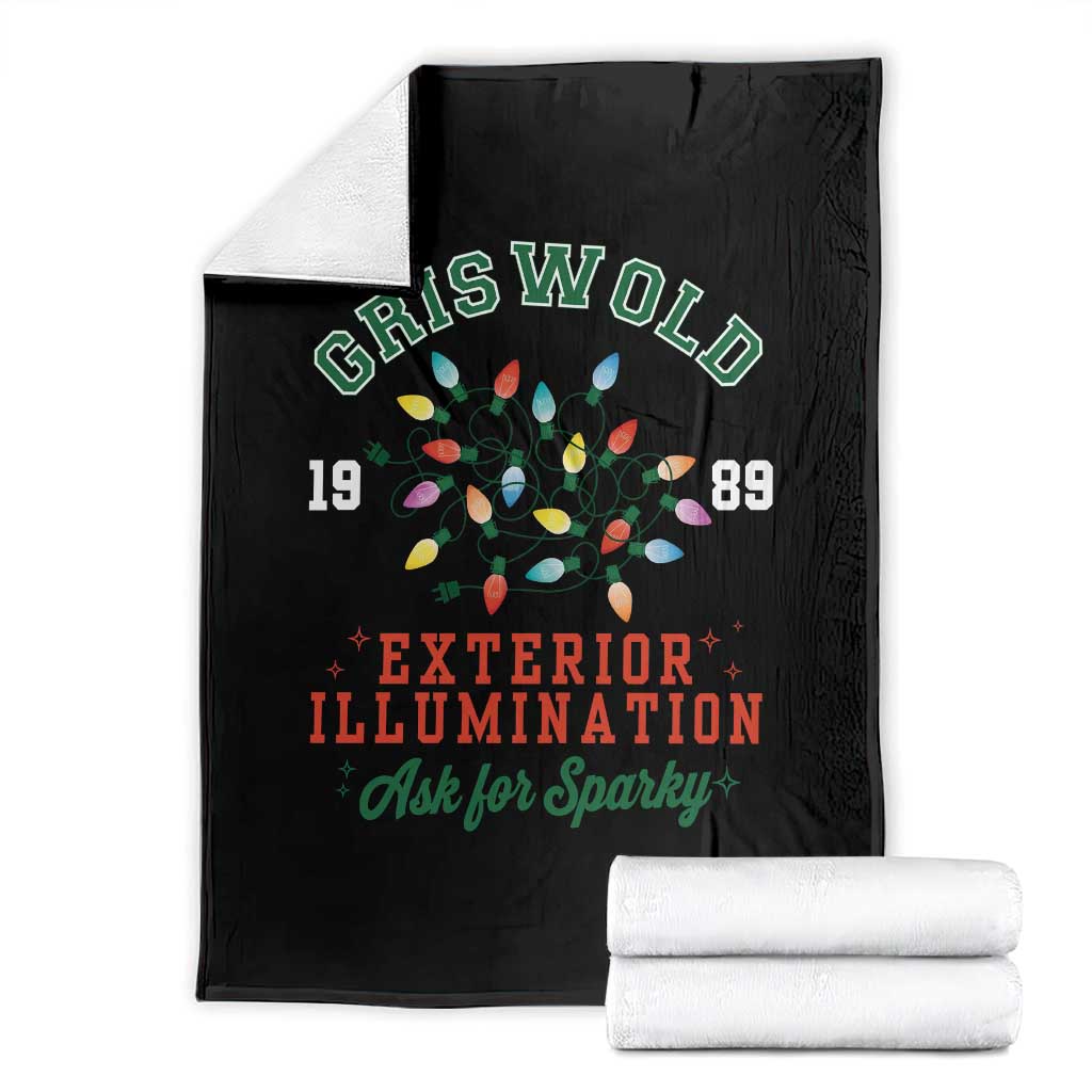 Funny Christmas Griswold Exterior Illumination Throw Blanket Ask For Sparky Xmas Movie - Wonder Print Shop