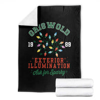 Funny Christmas Griswold Exterior Illumination Throw Blanket Ask For Sparky Xmas Movie - Wonder Print Shop