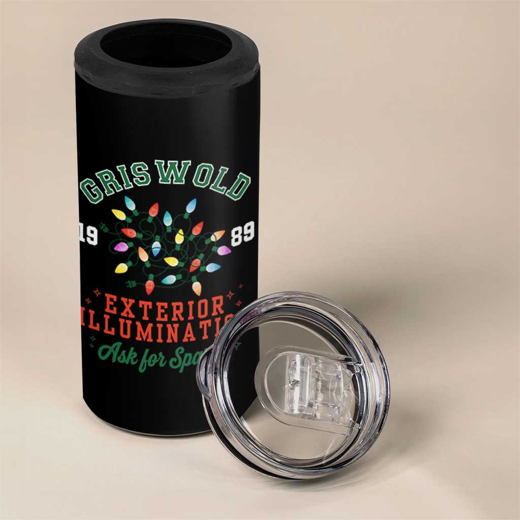 Funny Christmas Griswold Exterior Illumination 4 in 1 Can Cooler Tumbler Ask For Sparky Xmas Movie - Wonder Print Shop