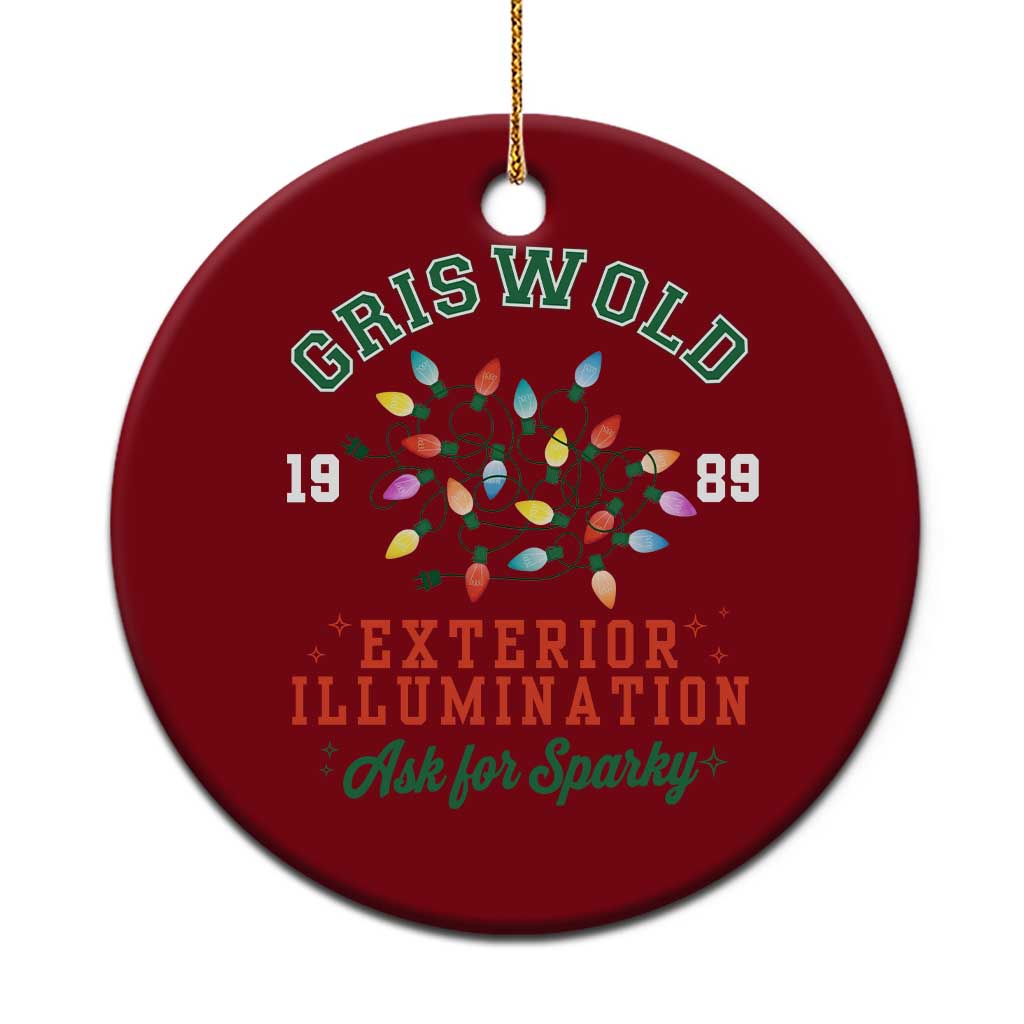 Funny Christmas Griswold Exterior Illumination Ceramic Ornament Ask For Sparky Xmas Movie - Wonder Print Shop