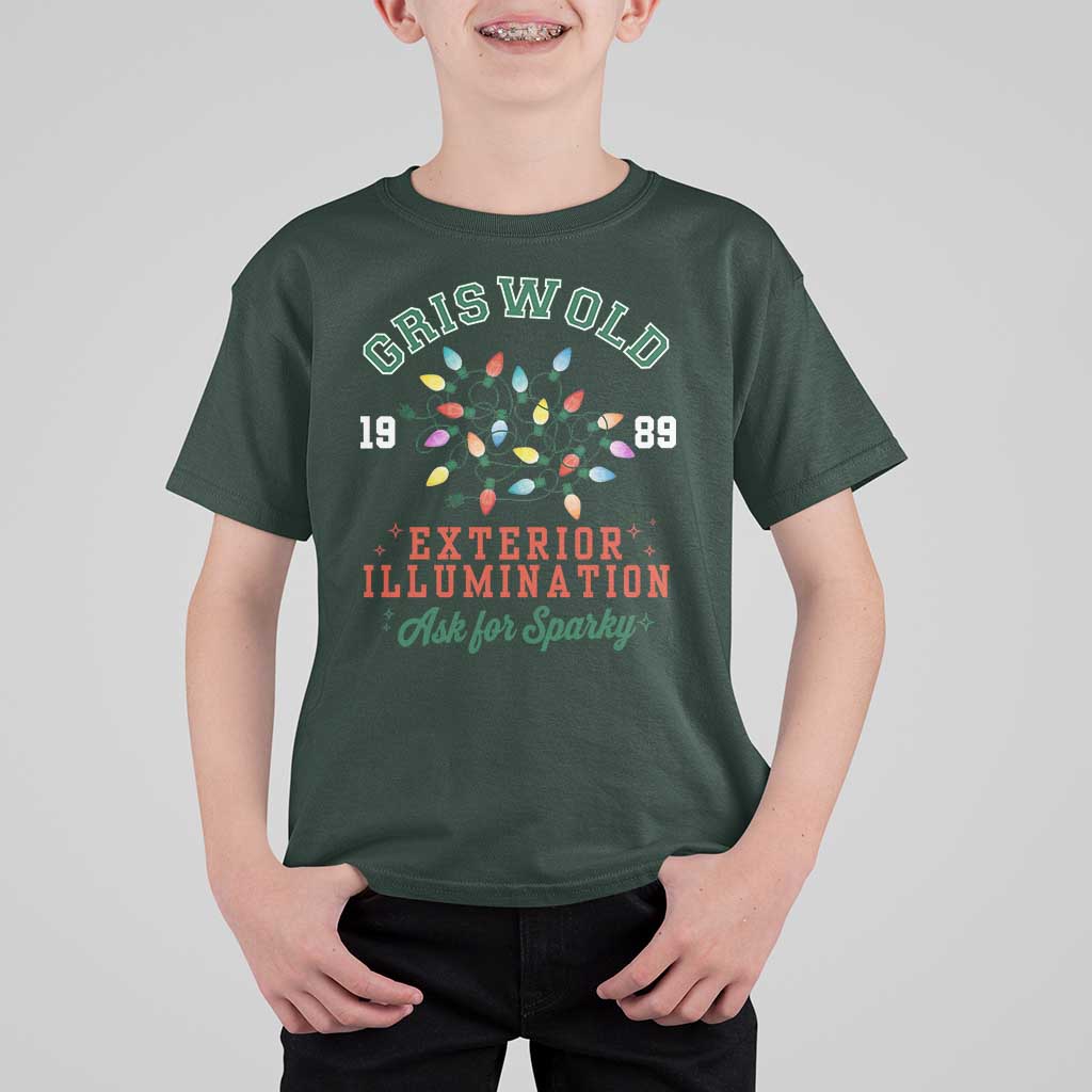 Funny Christmas Griswold Exterior Illumination T Shirt For Kid Ask For Sparky Xmas Movie - Wonder Print Shop