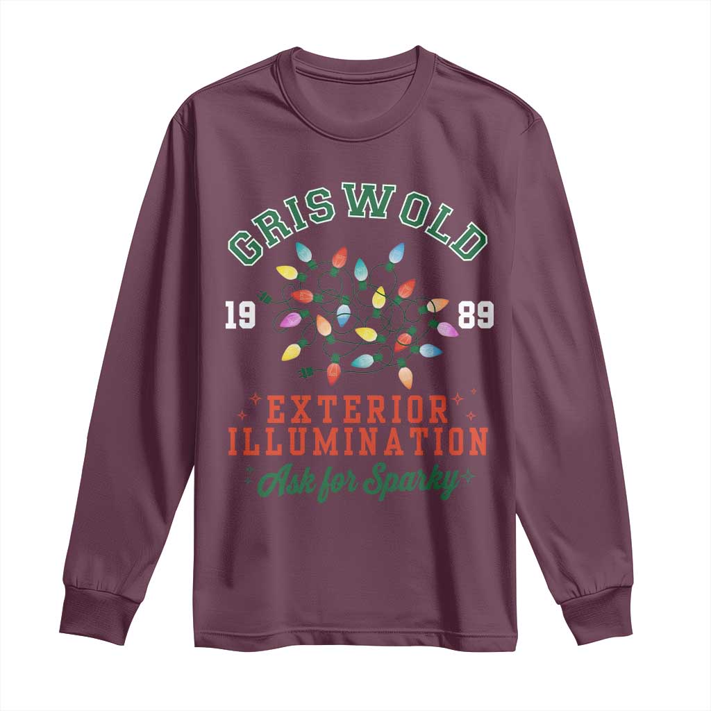 Funny Christmas Griswold Exterior Illumination Long Sleeve Shirt Ask For Sparky Xmas Movie - Wonder Print Shop