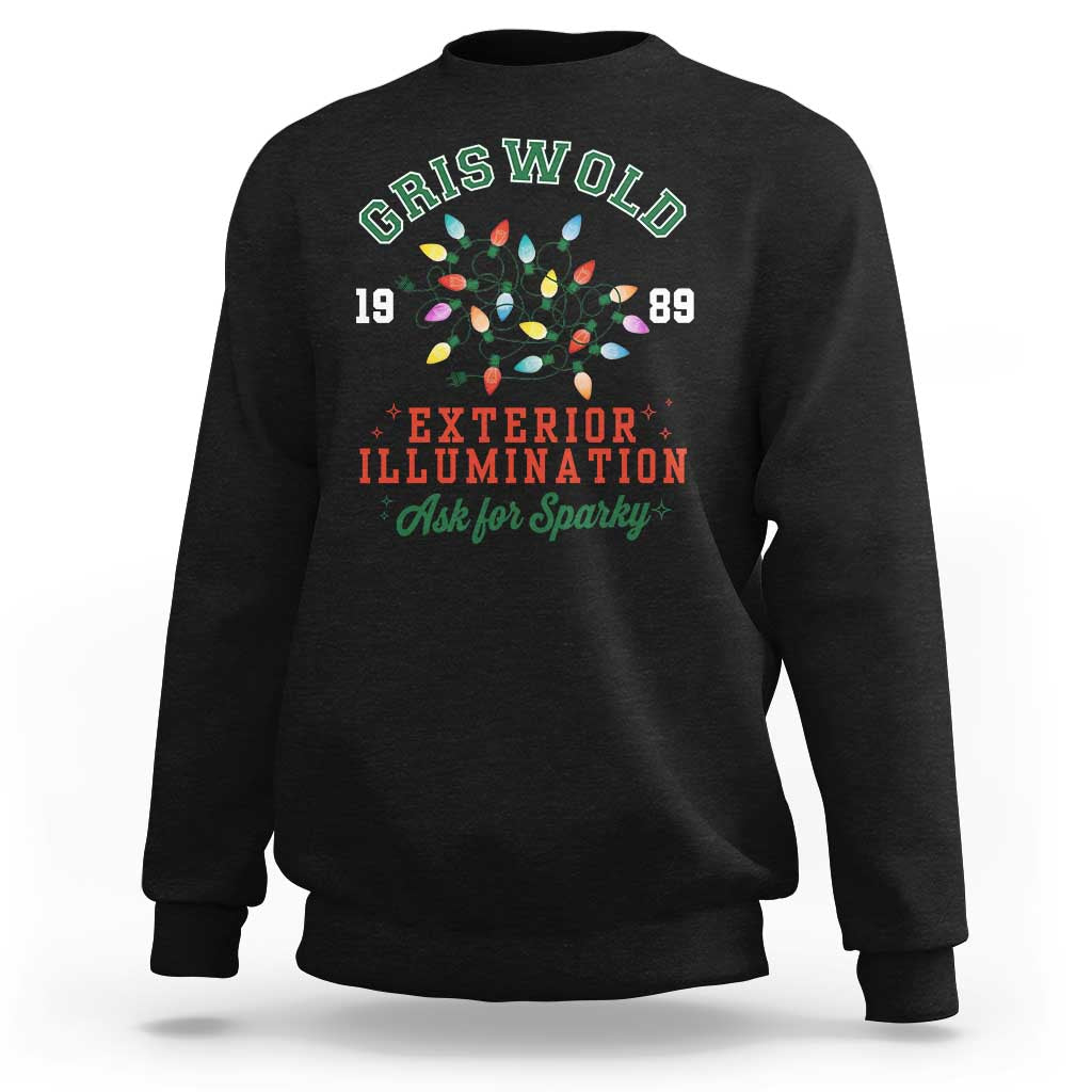Funny Christmas Griswold Exterior Illumination Sweatshirt Ask For Sparky Xmas Movie - Wonder Print Shop