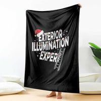 Funny Christmas Exterior Illumination Expert Throw Blanket Xmas Lights Decorator - Wonder Print Shop