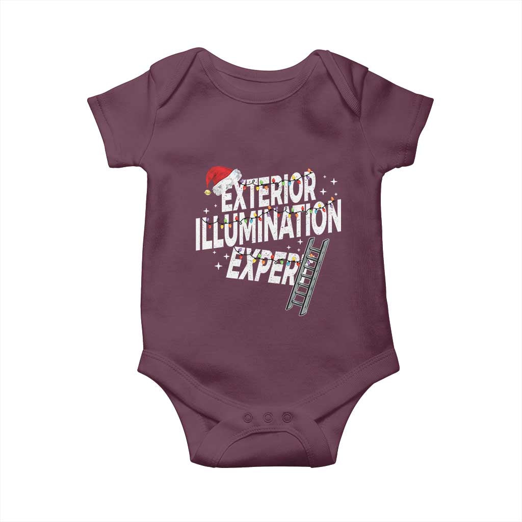 Funny Christmas Exterior Illumination Expert Baby Onesie Xmas Lights Decorator - Wonder Print Shop