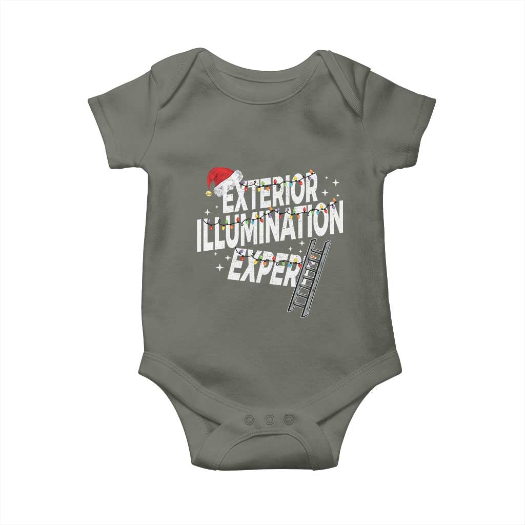 Funny Christmas Exterior Illumination Expert Baby Onesie Xmas Lights Decorator - Wonder Print Shop